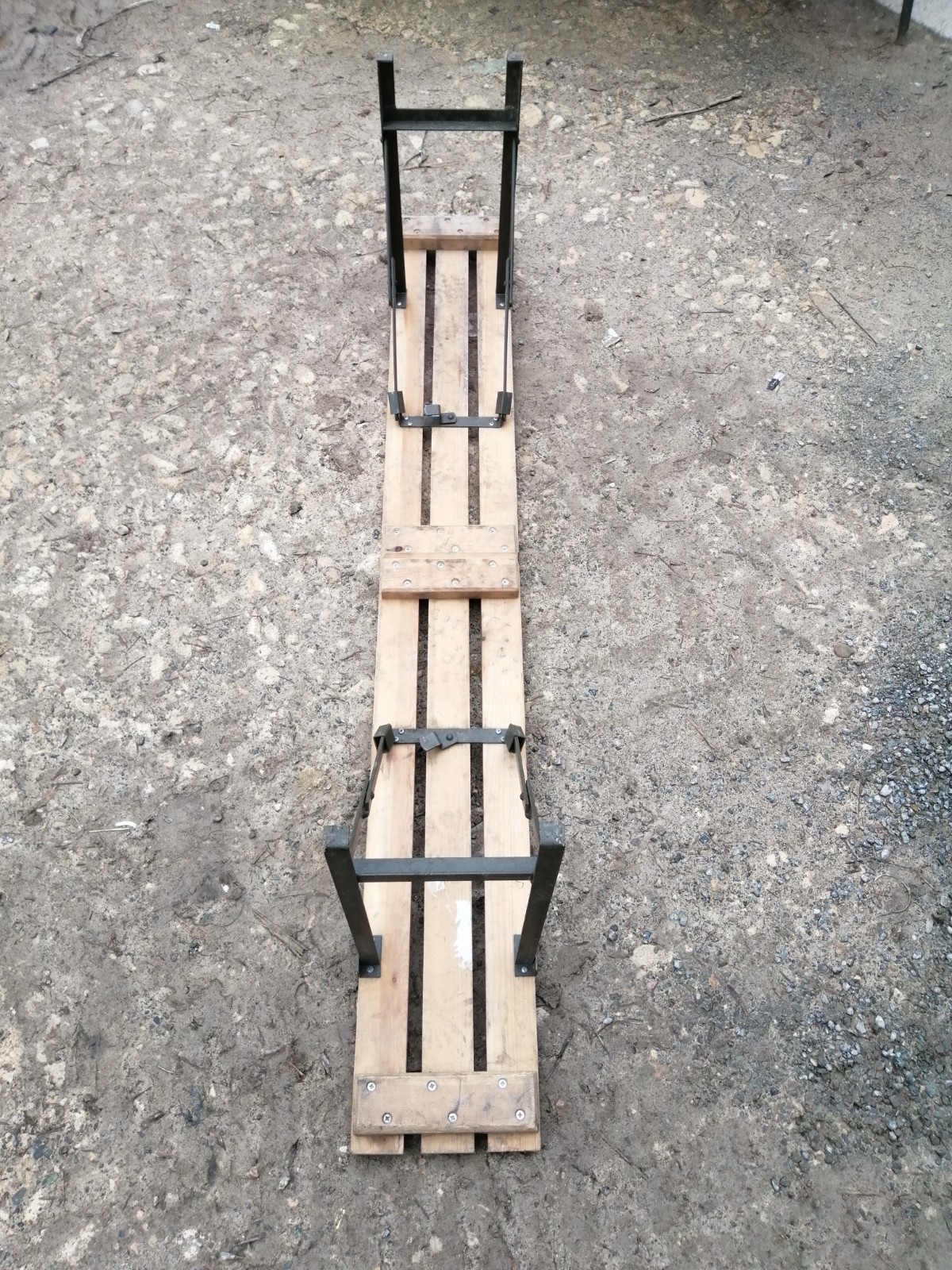British Army Wooden Trestle Folding Bench Military School Event Surplus