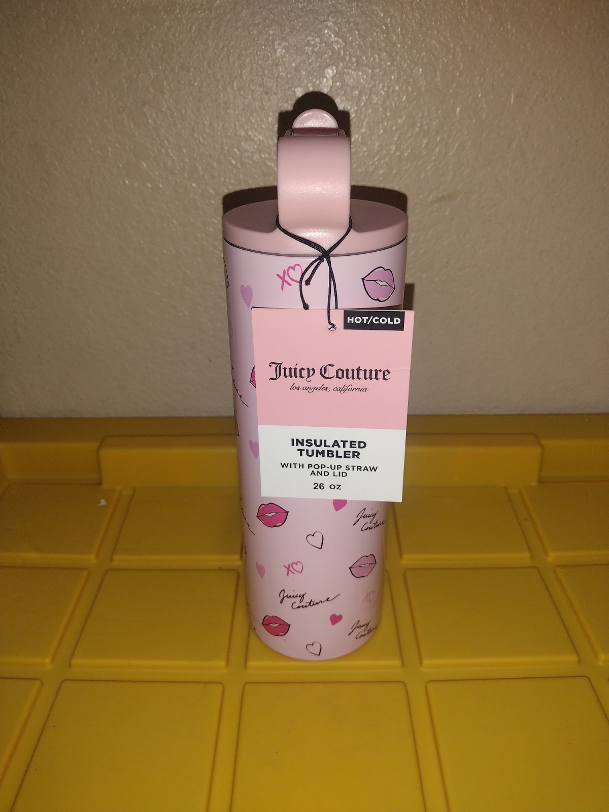 JUICY COUTURE INSULATED TUMBLER WITH POP UP STRAW AND LID 26oz INSULATED TUMBLER