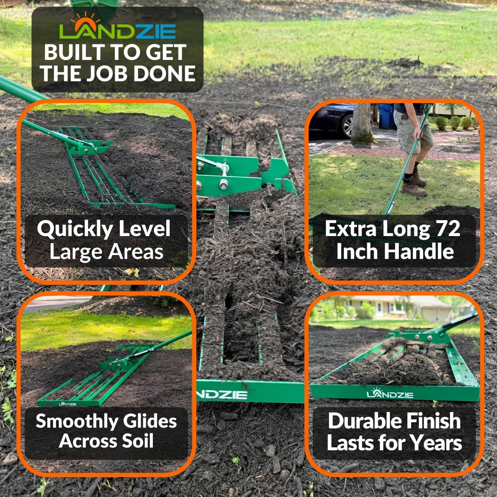 Landzie AeroLeveler - (Pneumatic 48" Leveling rake)