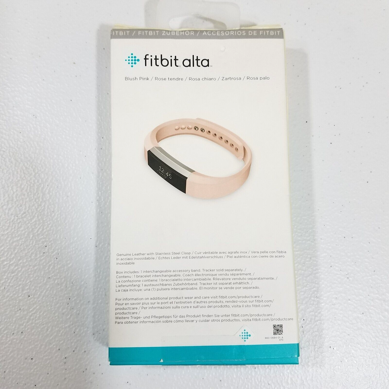 Fitbit Alta Leather Band Size Large - Blush Pink