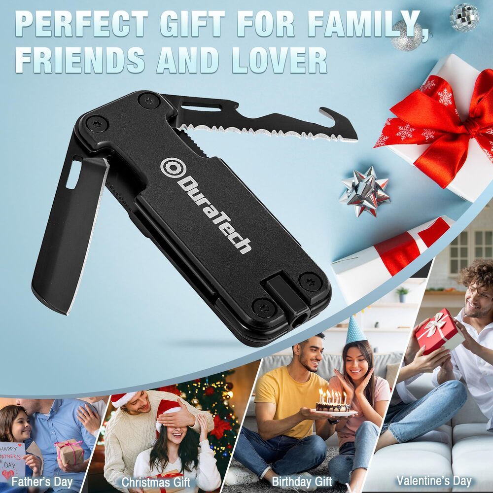 DuraTech 16-in-1 Multitool Knife Bottle Opener & Rope Cutter for Camping Hiking