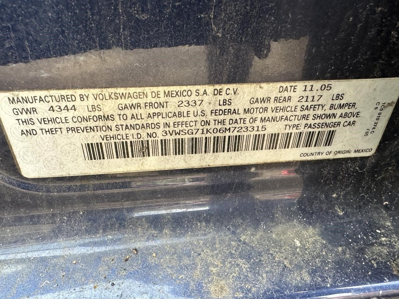 2006 Volkswagen Jetta Control Module Transmission OEM 1409265
