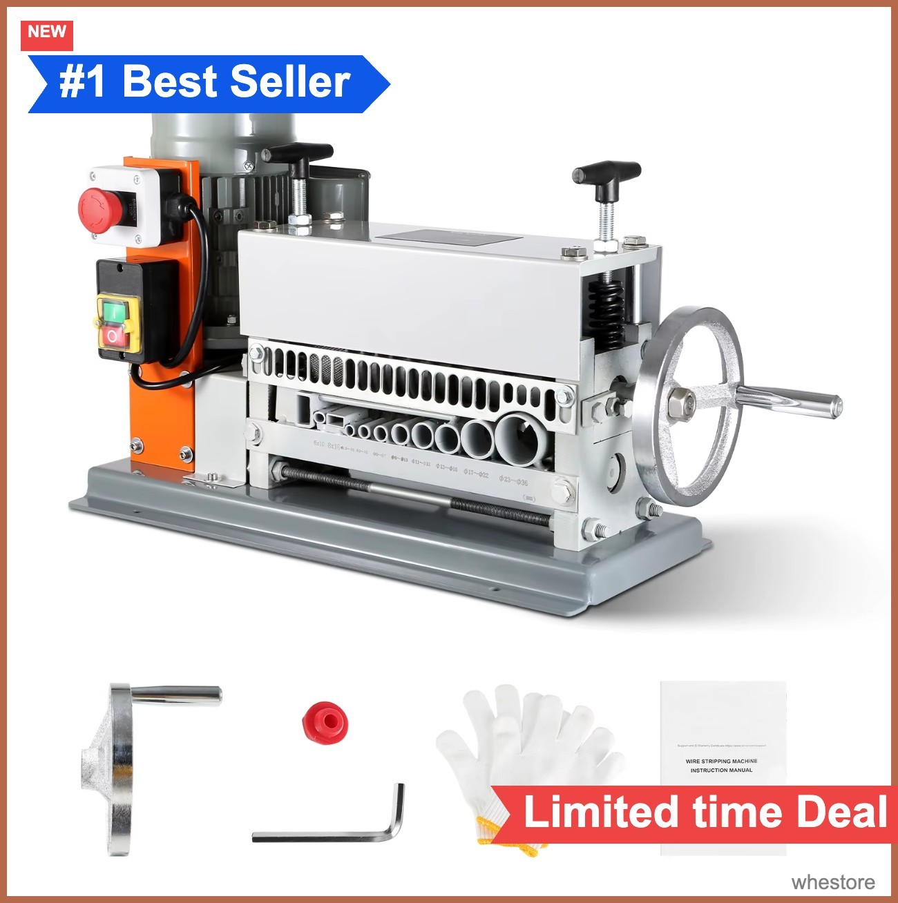 Wire Stripping Machine 370W 1.5-36mm 11 Channels Scrap Copper Cable Peeler