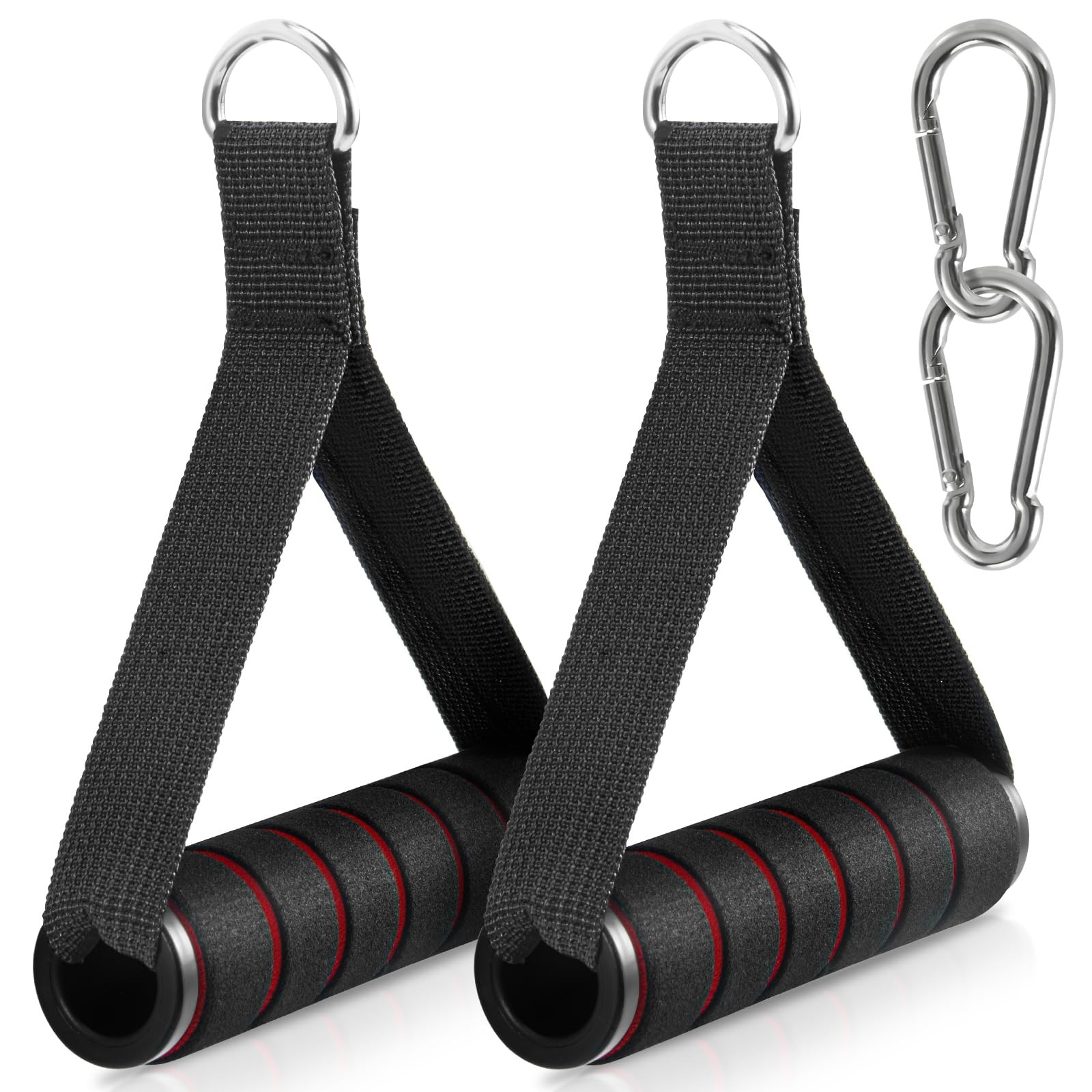 2 Pack Exercise Handles Heavy-Duty Cable Machine Attachments Strength Training