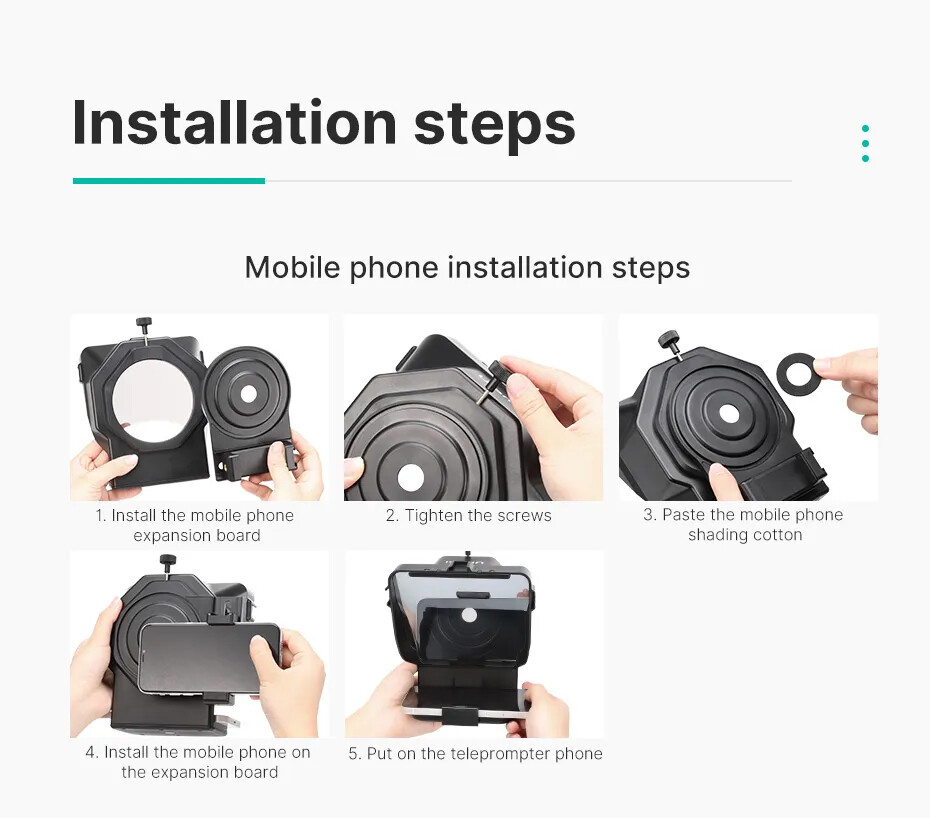 Teleprompter Prompter for Smartphone Phone DSLR Camera Video Making Live Stream