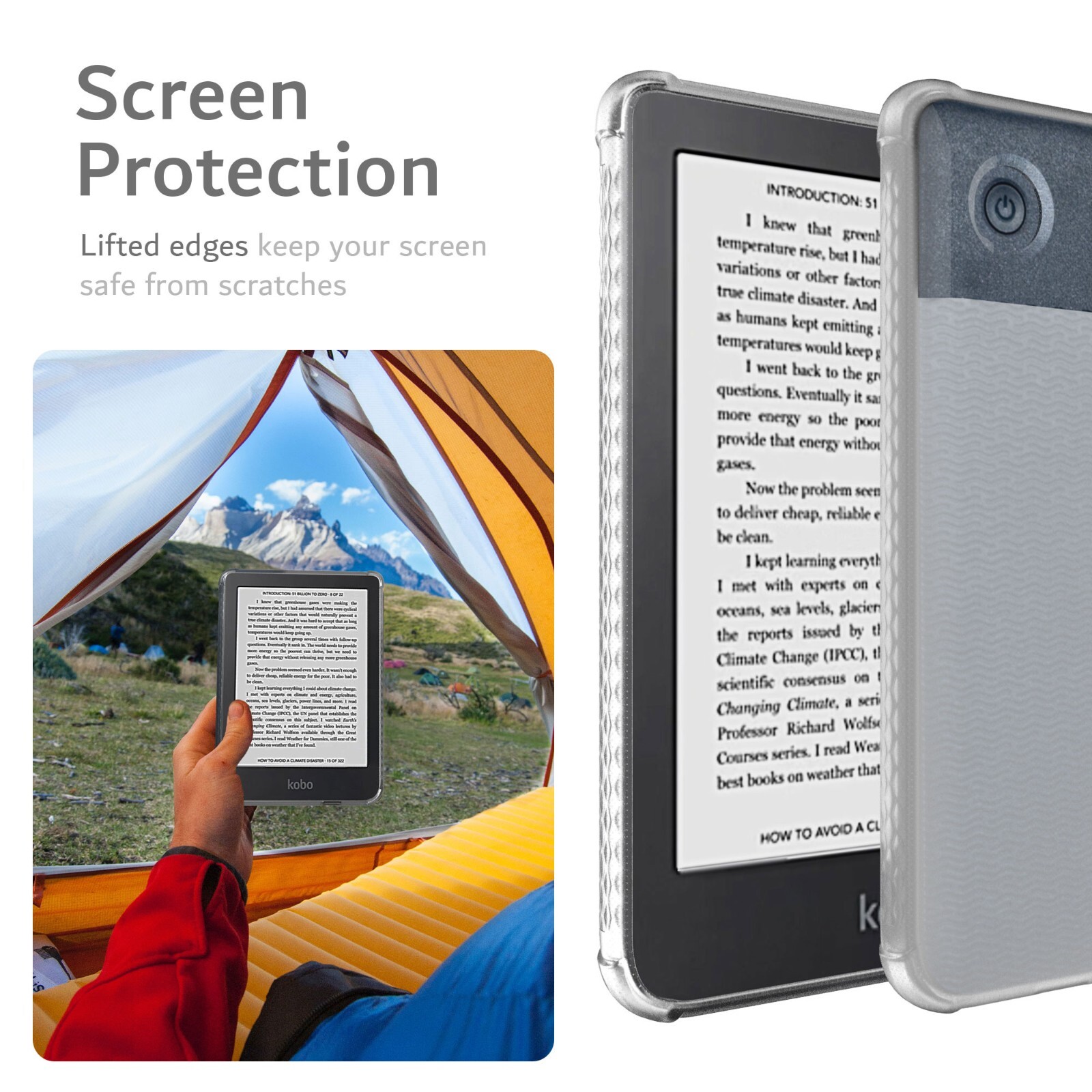 TUDIA for Kobo Clara 2E Case, [SKN] Shockproof Lightweight TPU eReader Cover