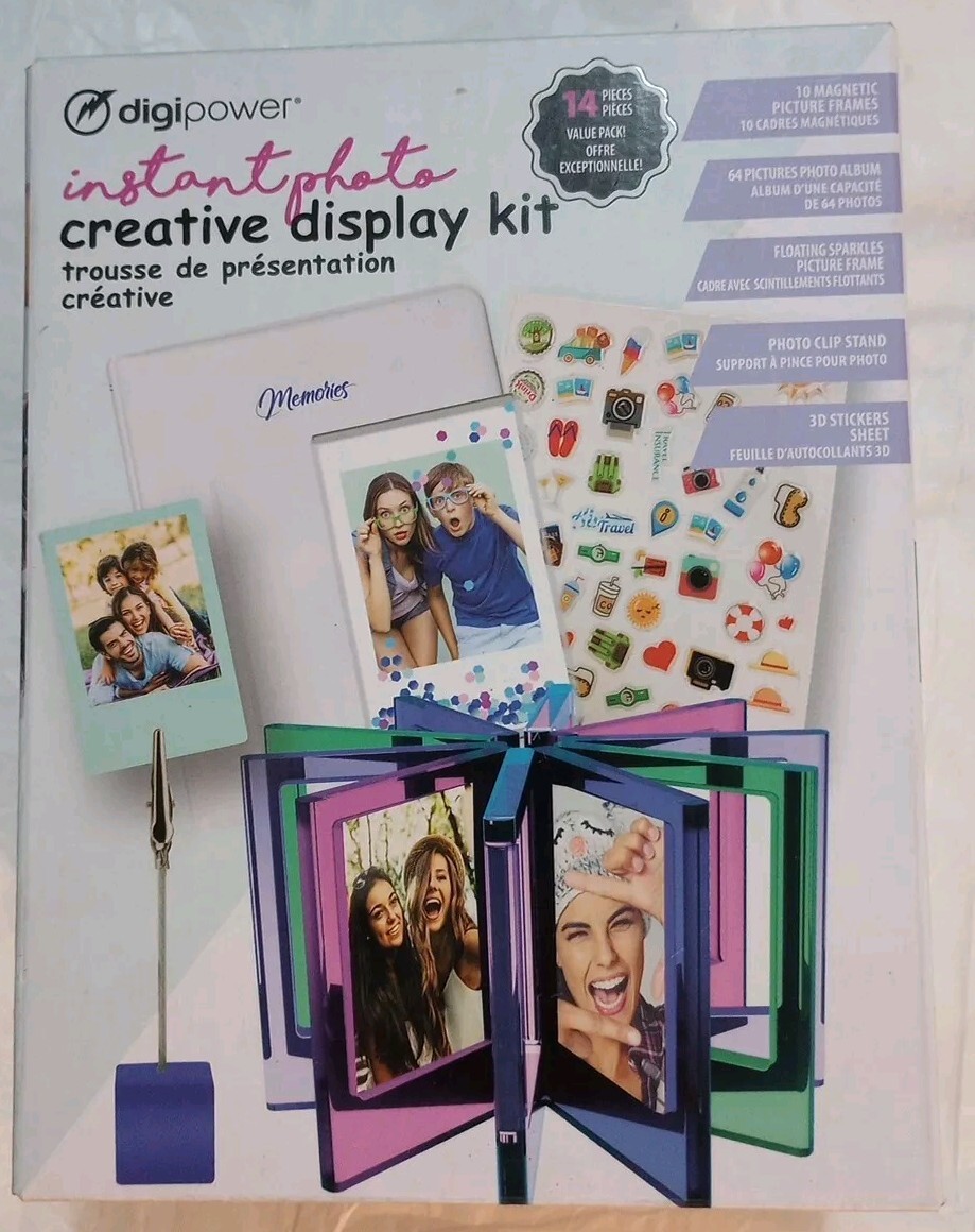 Digipower Instant Photo Creative Display Kit 14 pieces & Photo Album for 64 Pics