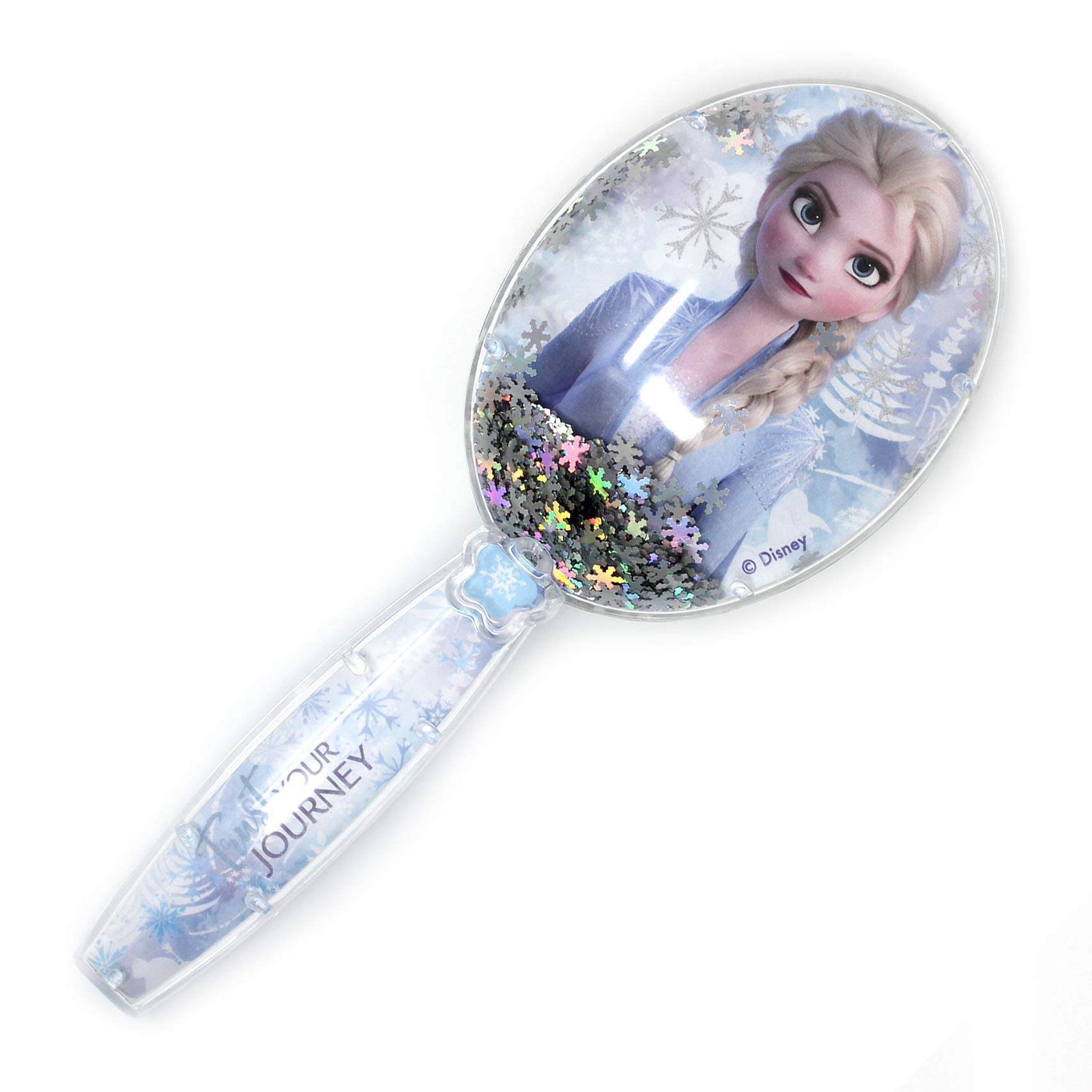 LUV HER Disney Frozen II Girls Snowflake Confetti One Hair Brush featuring Elsa,