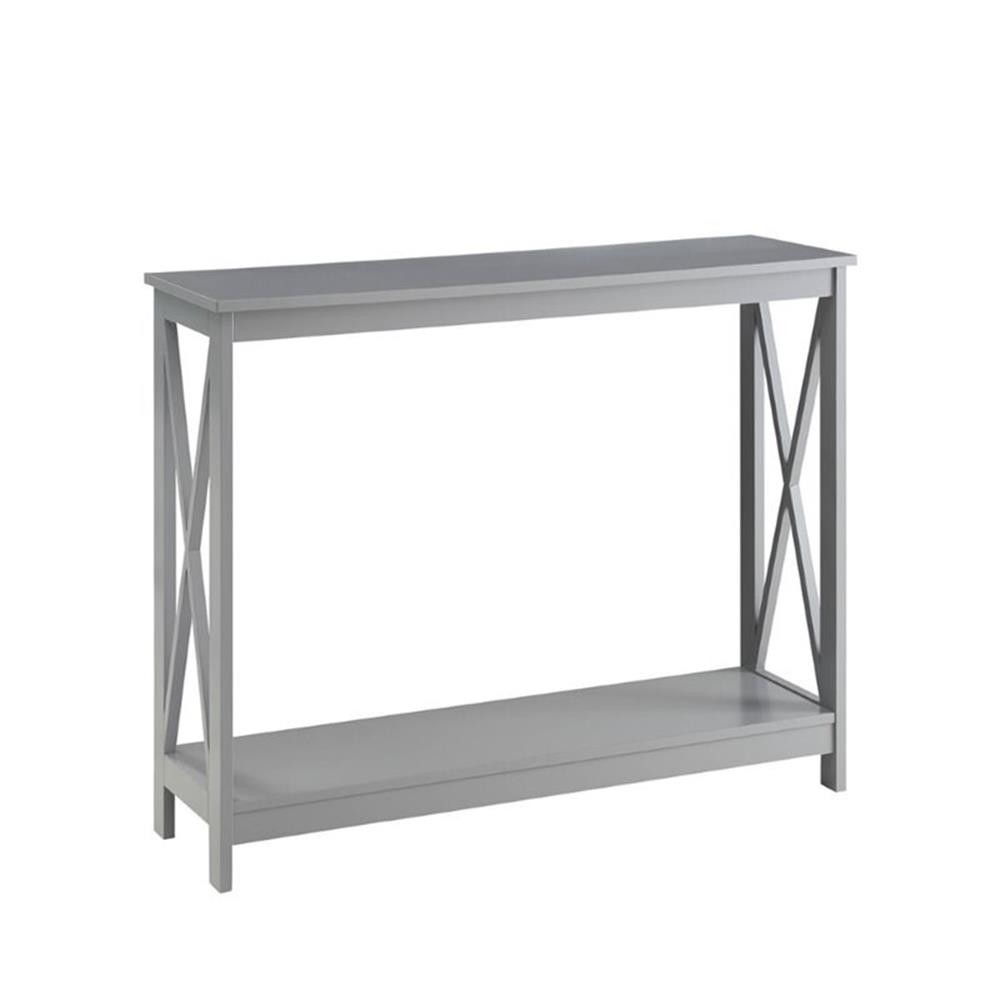 Home Square 2 Piece Wood Console Table Set in Gray