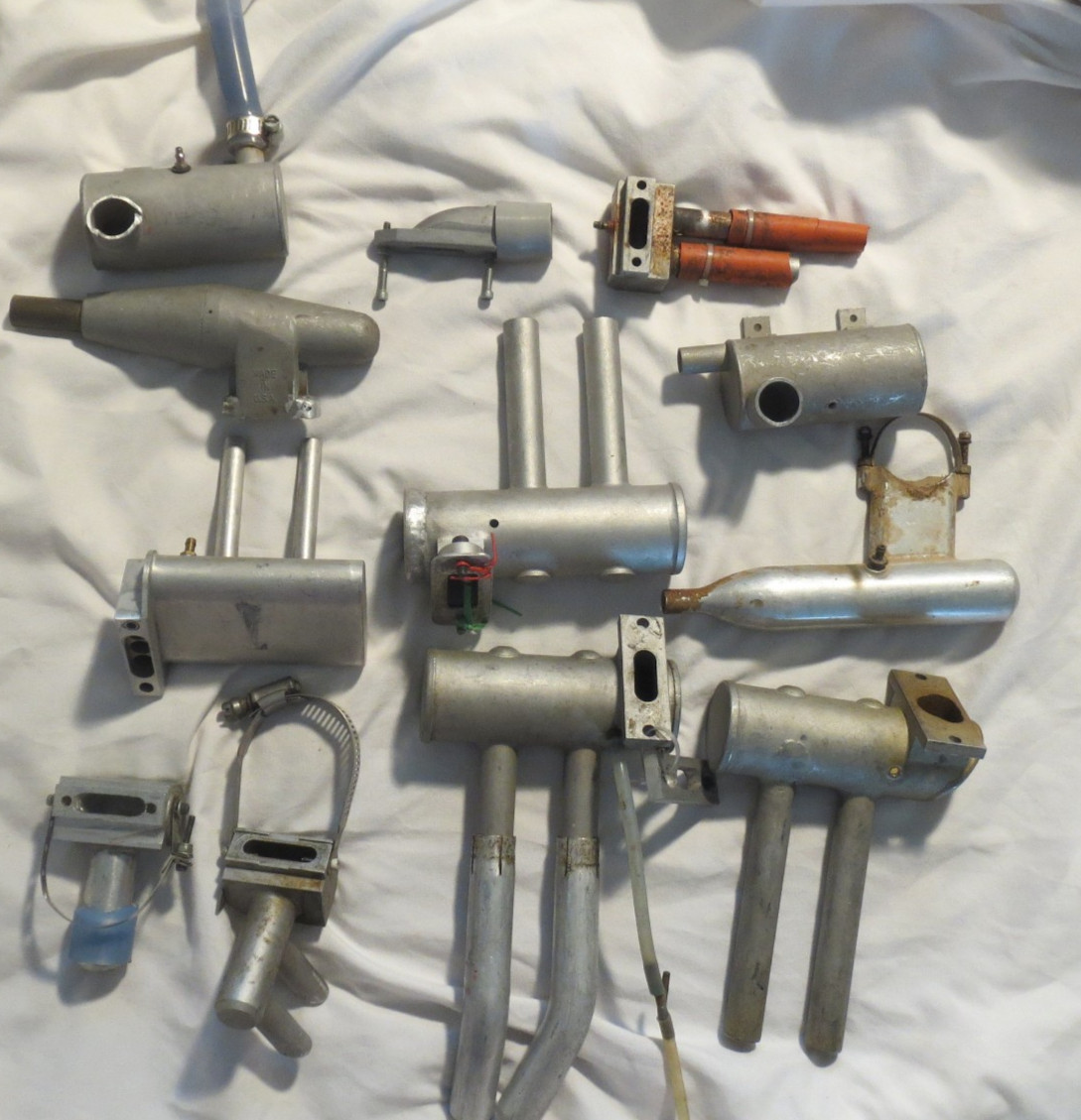 Mixed Lot of Vintage Model R/C  Airplane Engine Mufflers Exhaust PARTS