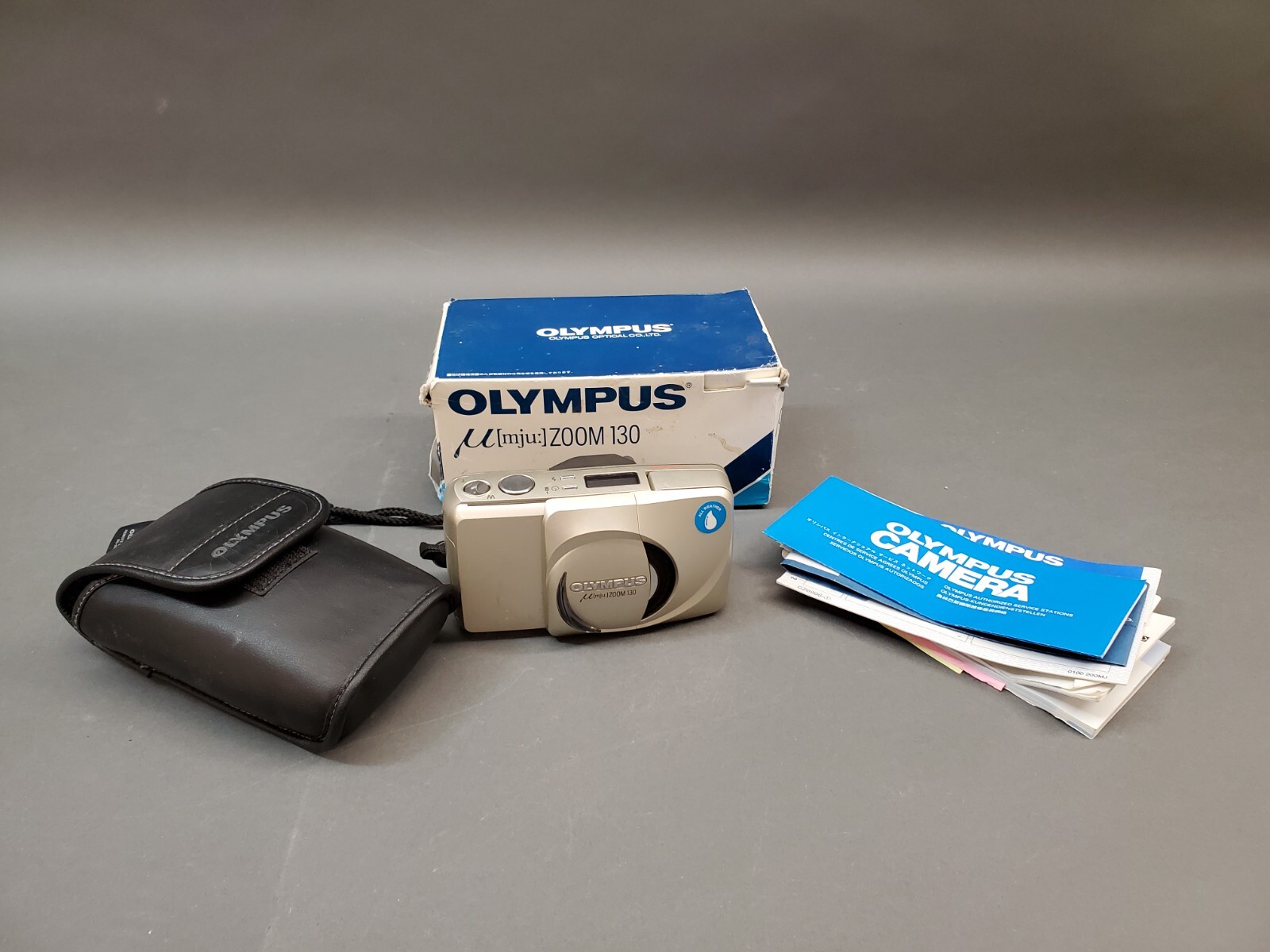 Olympus Zoom 130 Point & Shoot 35mm Film Camera, Complete kit. Untested