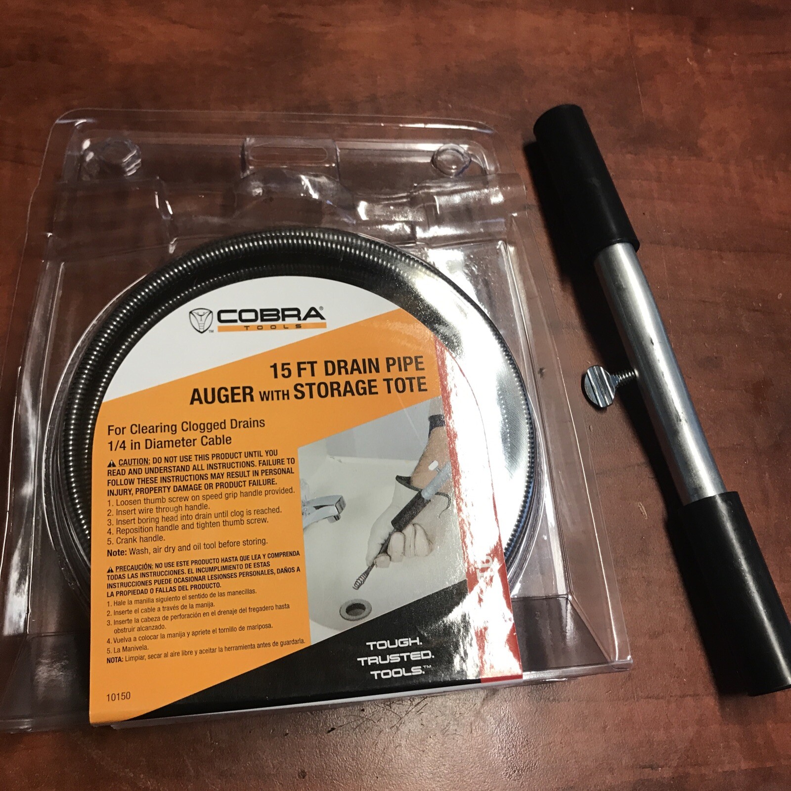 1 Pack Of Genuine Cobra tools 1/4" X 15' Wire Drain Auger Plumber's Snake New