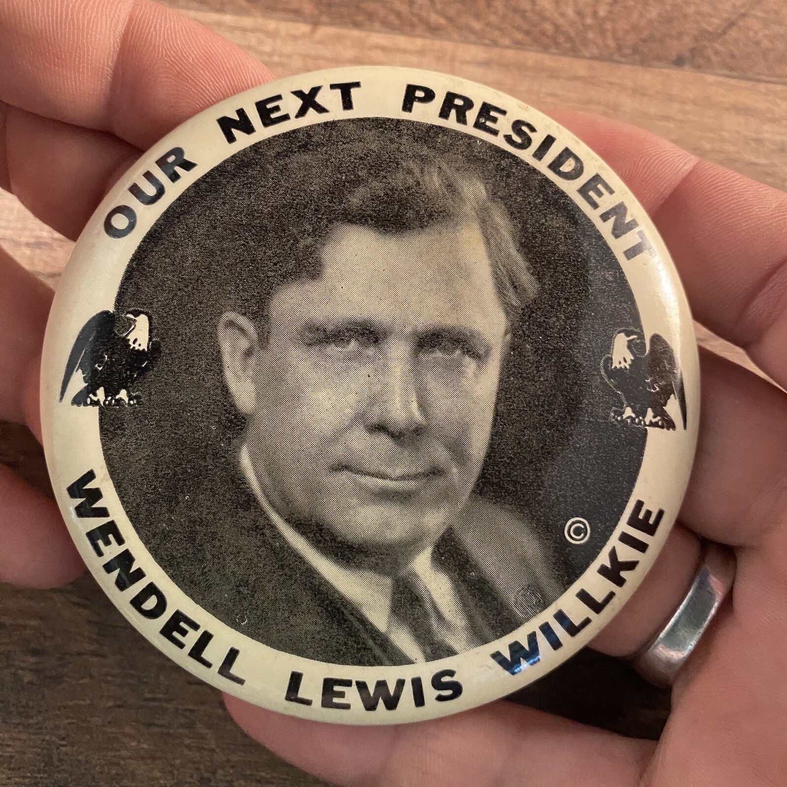 Wendell Lewis Wilkie Presidental Campaign Button Pinback 3.5" Dia