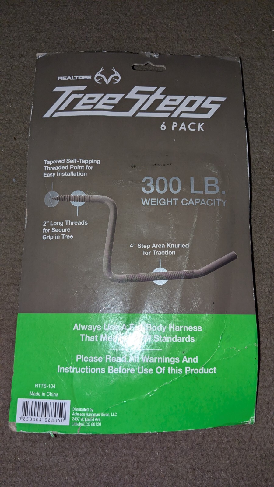 Realtree Tree Steps 6 Pack 4" Step Area 300lb, new in the pack