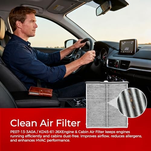 Engine & Cabin Air Filter Kit Compatible with 2014-2018 Mazda 3, 2014-2021