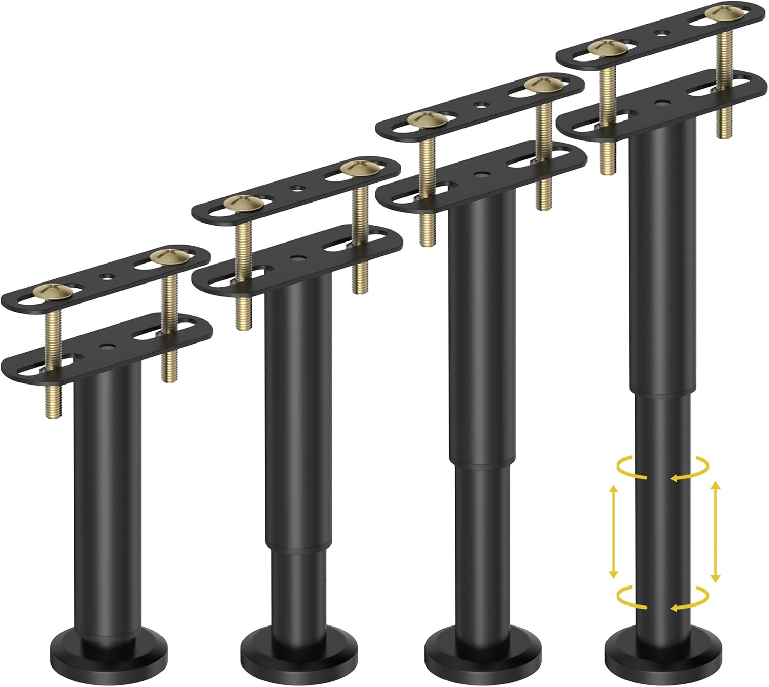4PK Heavy Duty Adjustable Bed Support Legs 7.08"-12.6" Center Frame Supports
