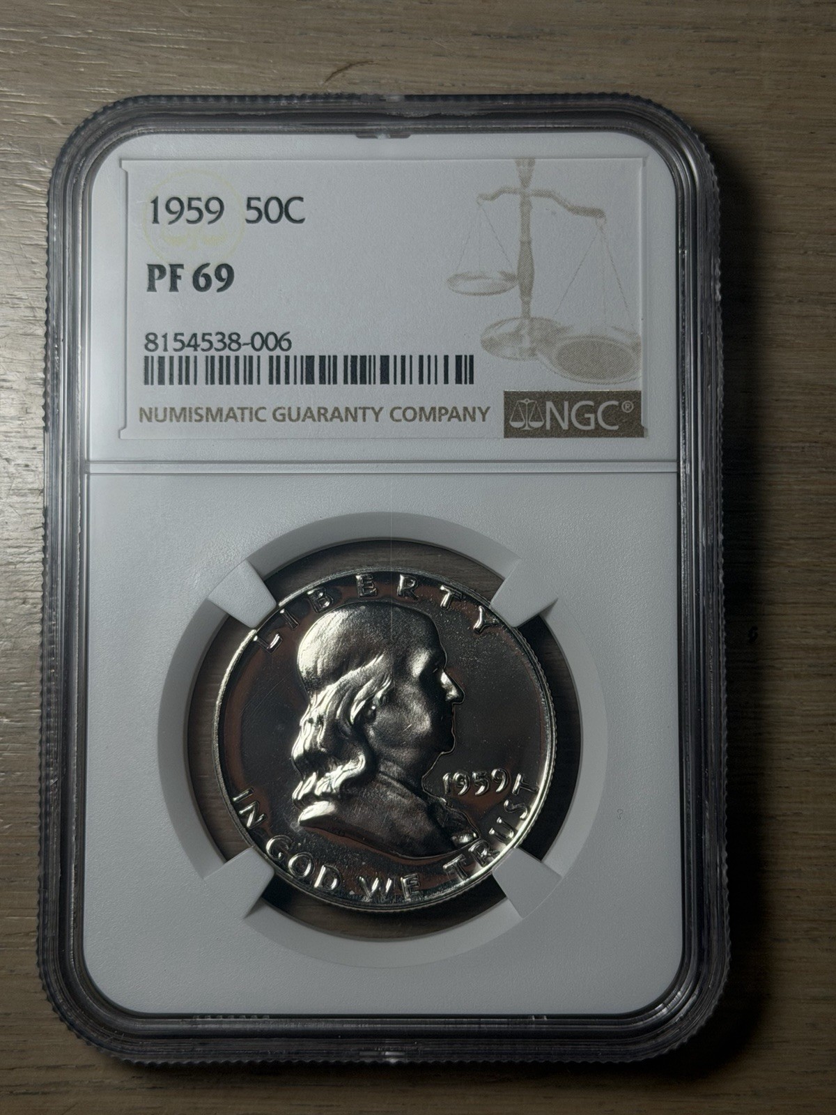 1959 Proof Franklin Half Dollar NGC PF 69