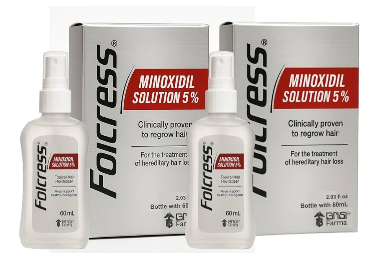 2 Pack FOLCRESS Hair Loss Treatment Minoxidil 5%  60ml