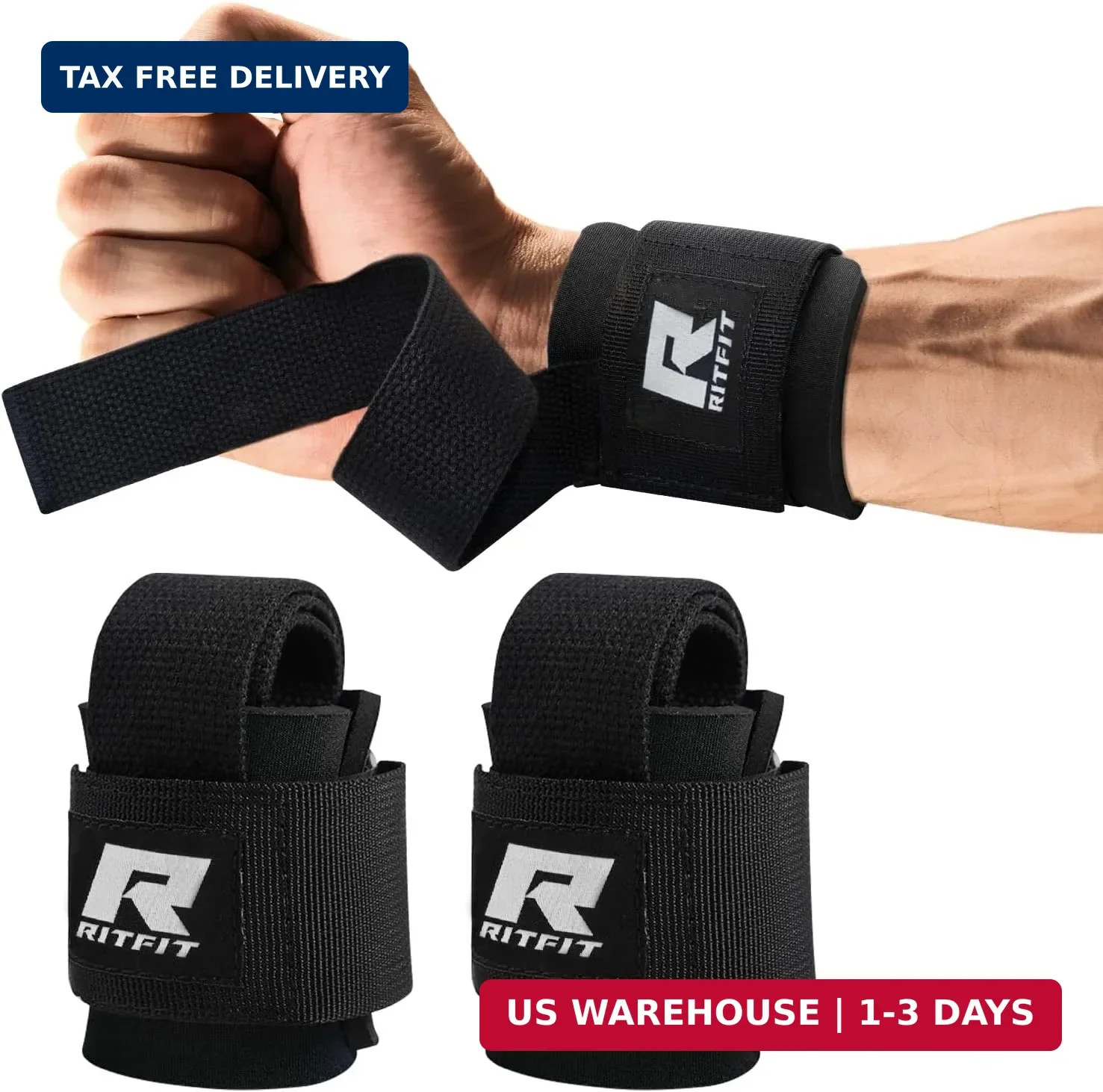 RitFit Wrist Wraps, Wrist Straps for Weightlifting, Wrist Support for Working Ou