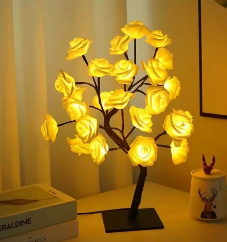🌹 Enchanting Rose Tree Lamp – DIY LED Night Light for Home, Gifts & Celebration