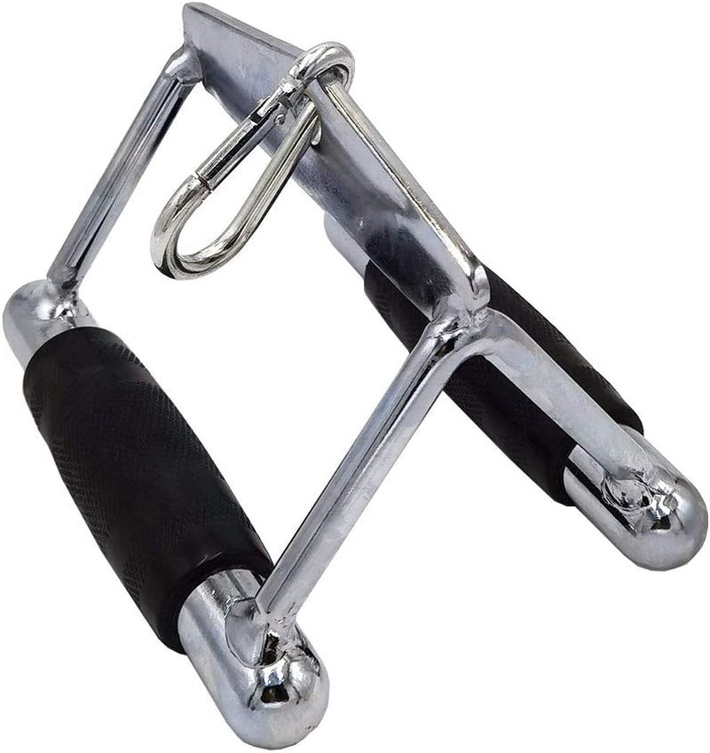 LAT Pull down Bar, Strength Training Deluxe Single Double D Handle Tricep Rope,