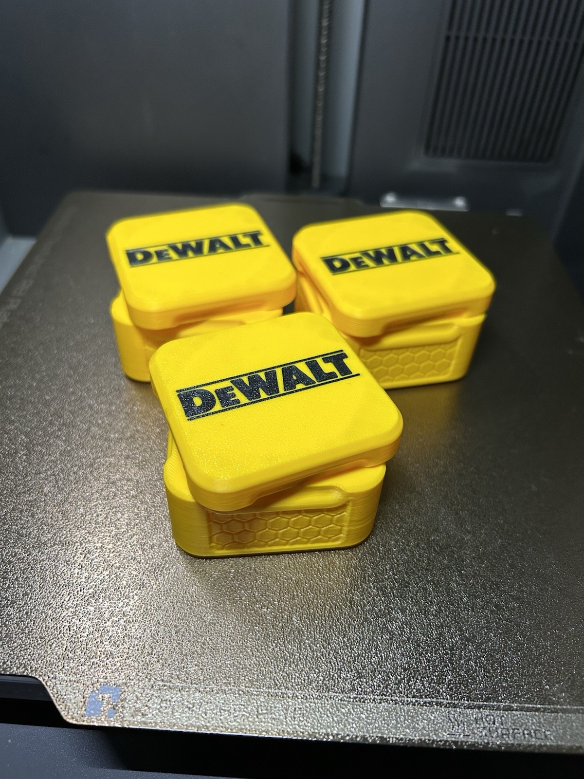 DeWALT Locking Square Container Set 3 Pack 3D Printed Screw & Parts Storage