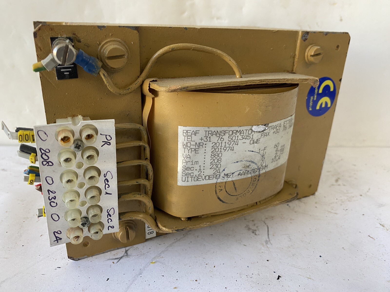 Trafa Transformer 201974. 880VA 208 V Primary