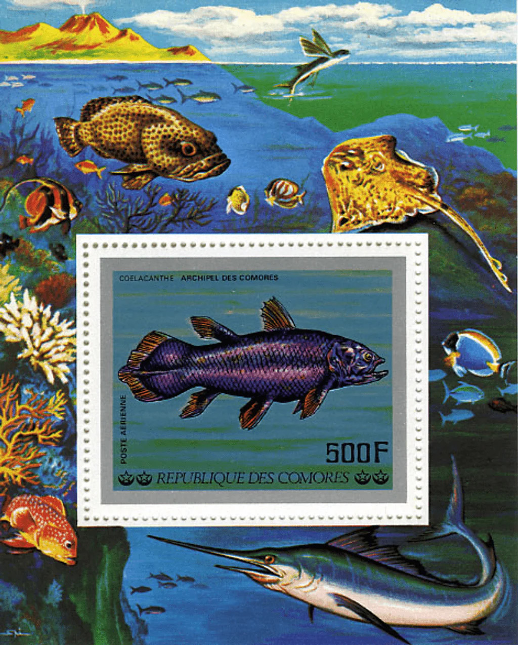 Comoros 1977 Perf Stamps Aquatic Wildlife Fish Block No. 362-367 BL 106