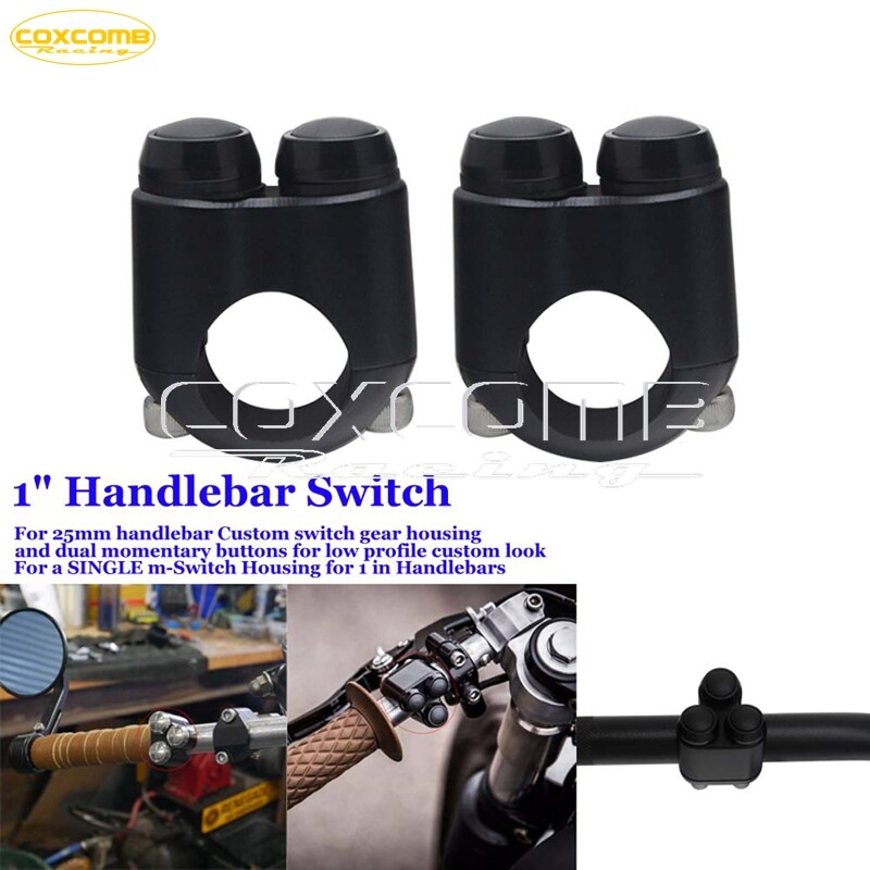 2x Motorcycle 1'' Handlebar Turn Signal Control Switch for Harley Chopper Bobber