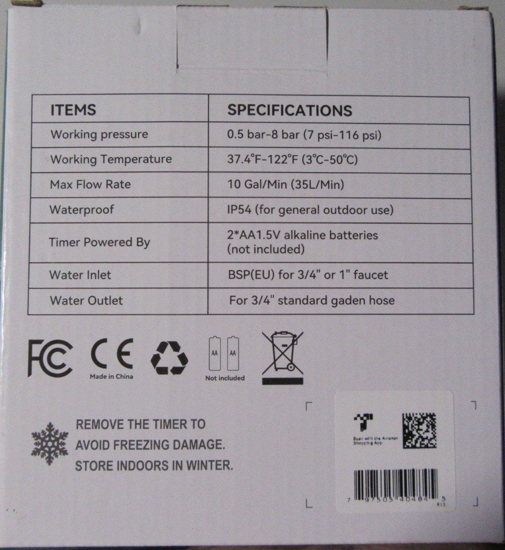 2 Zone Digital Water Hose Programmable Timer - Model No ITV211 - Rain Delay NEW
