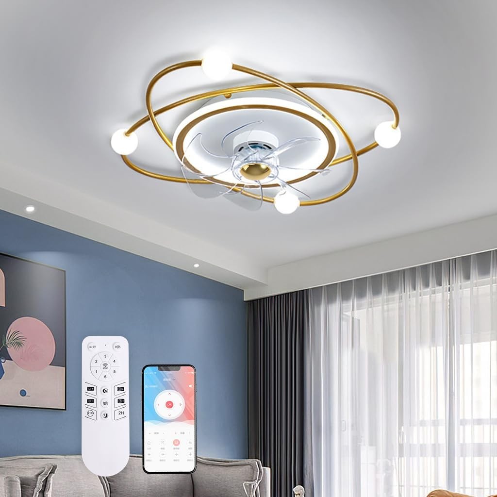 Low-noise Ceiling Fan Lighting Hallway Creative Design LED Ceiling Fan Lighting