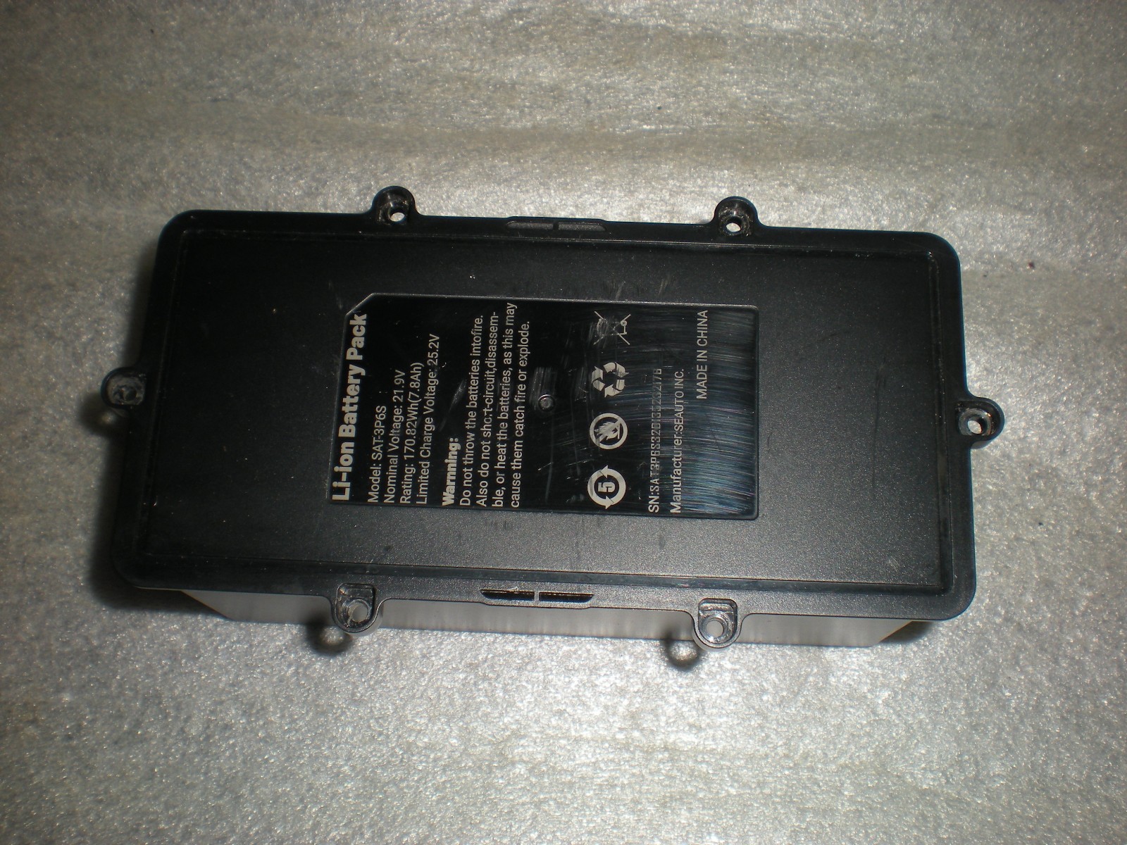 Genuine Hydrus Seauto SEAL Pool Vacuum Li-ion Battery Pack SAT-3P6S 21.9 V 7.8Ah