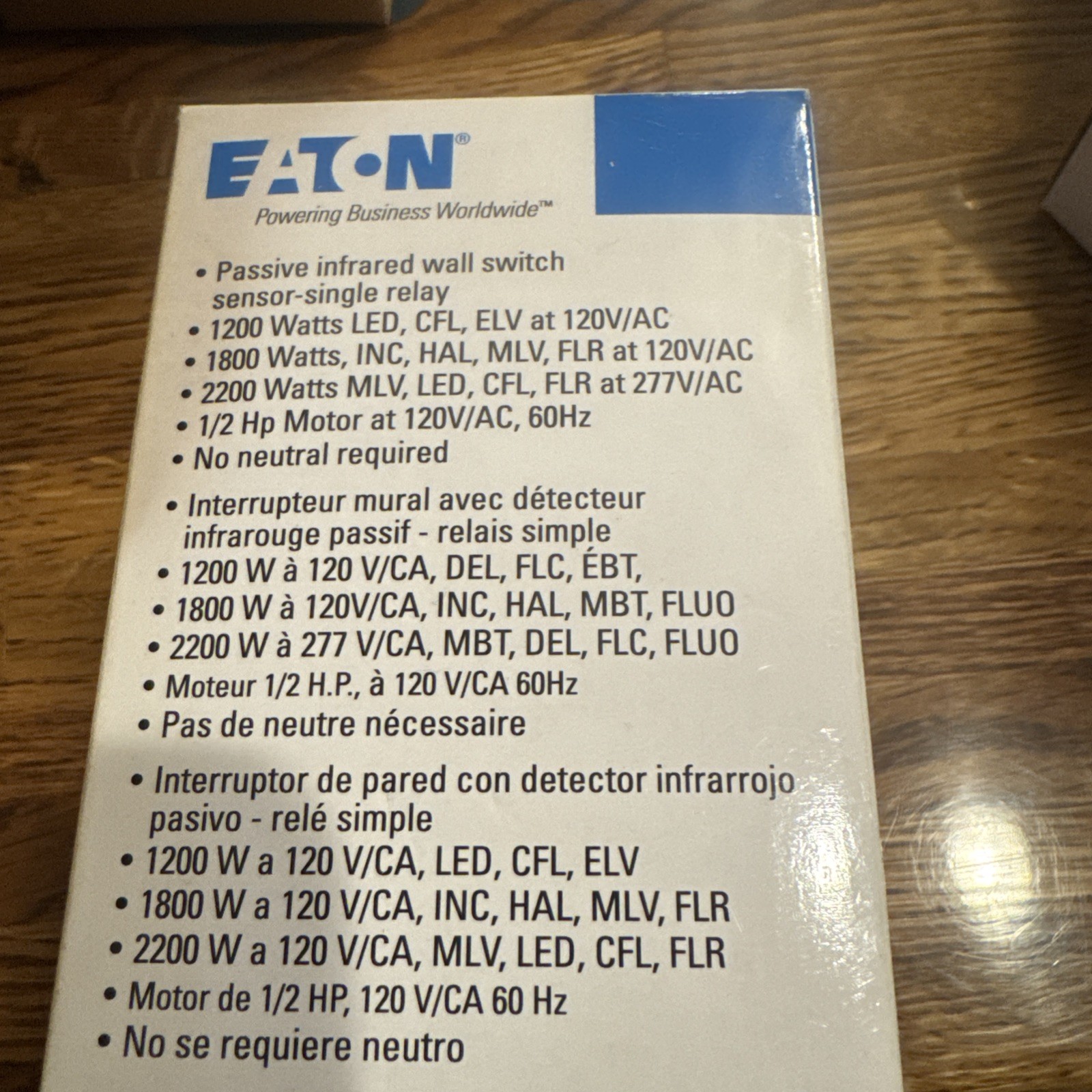 Eaton OSP10M-W Commercial Grade Passive Infrared Wall Mounted Occupancy Sensor