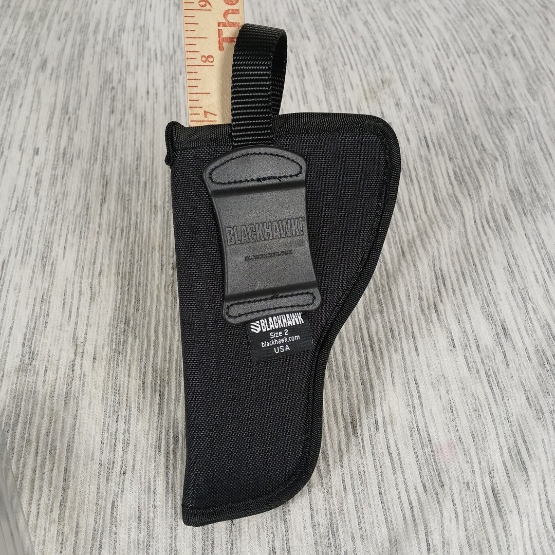 BLACKHAWK! Black IWB HOLSTER Size 02, Right Hand, (Md/Lg Dbl Act Revolver