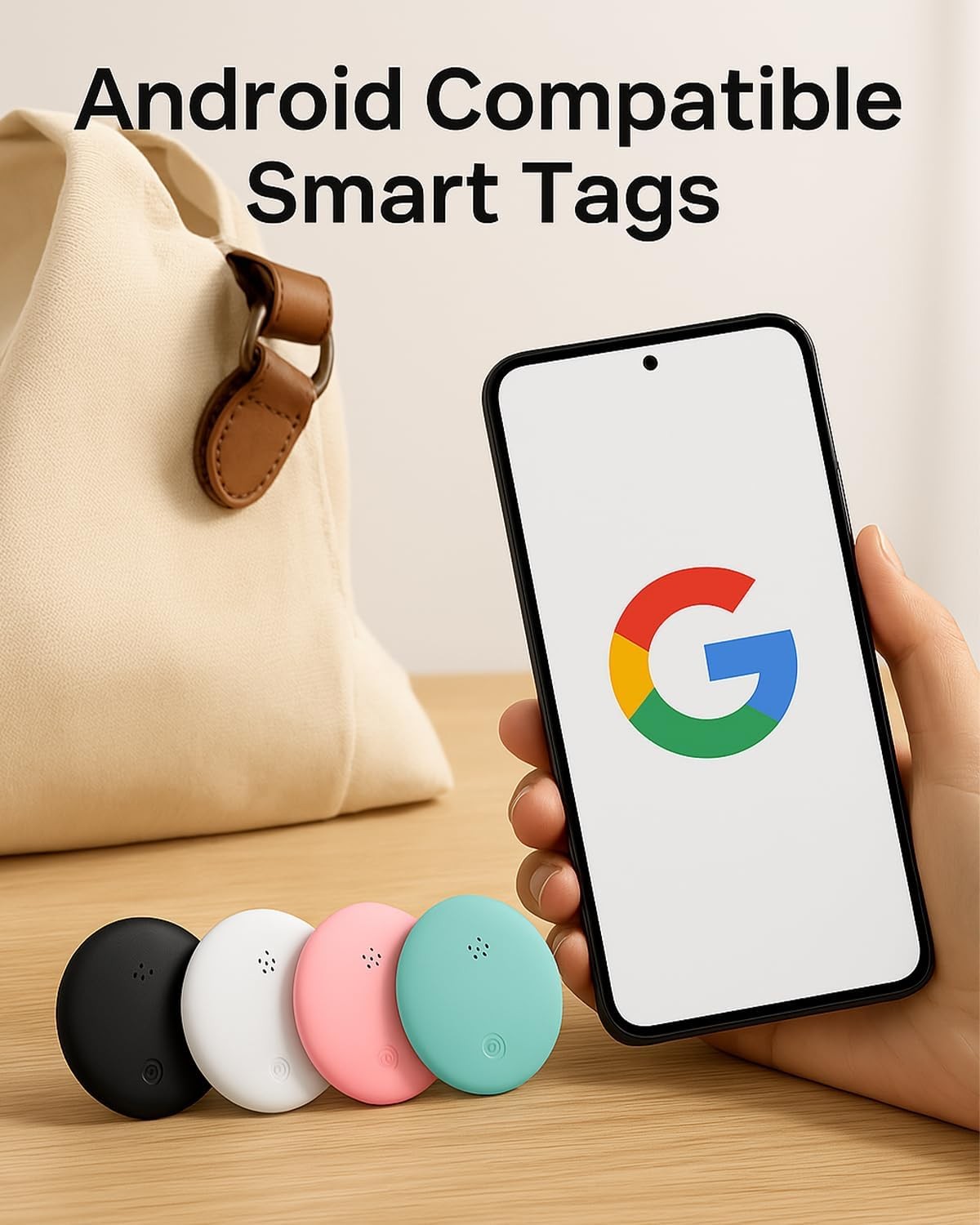 Android Compatible Air Tag - Tracker Tags for Phones, Supports Black