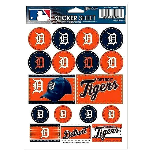Detroit Tigers Vinyl Die-Cut Sticker Set / Decal Sheet *Wincraft