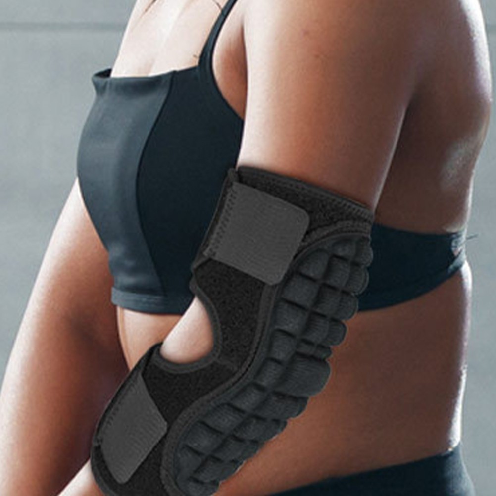 Breathable Black Elbow Support Sleeve with Sweat Absorption for Active Use