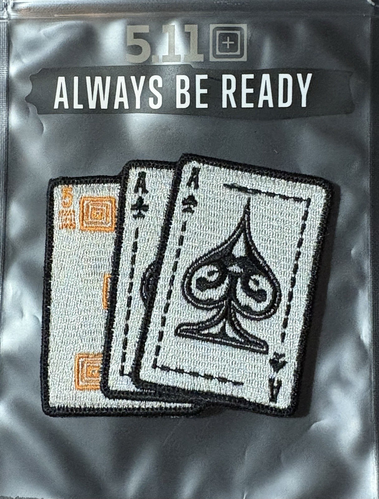 5.11 TACTICAL *** PAIR OF ACES *** (Black Version) MORALE PATCH ~ AWESOME !!!