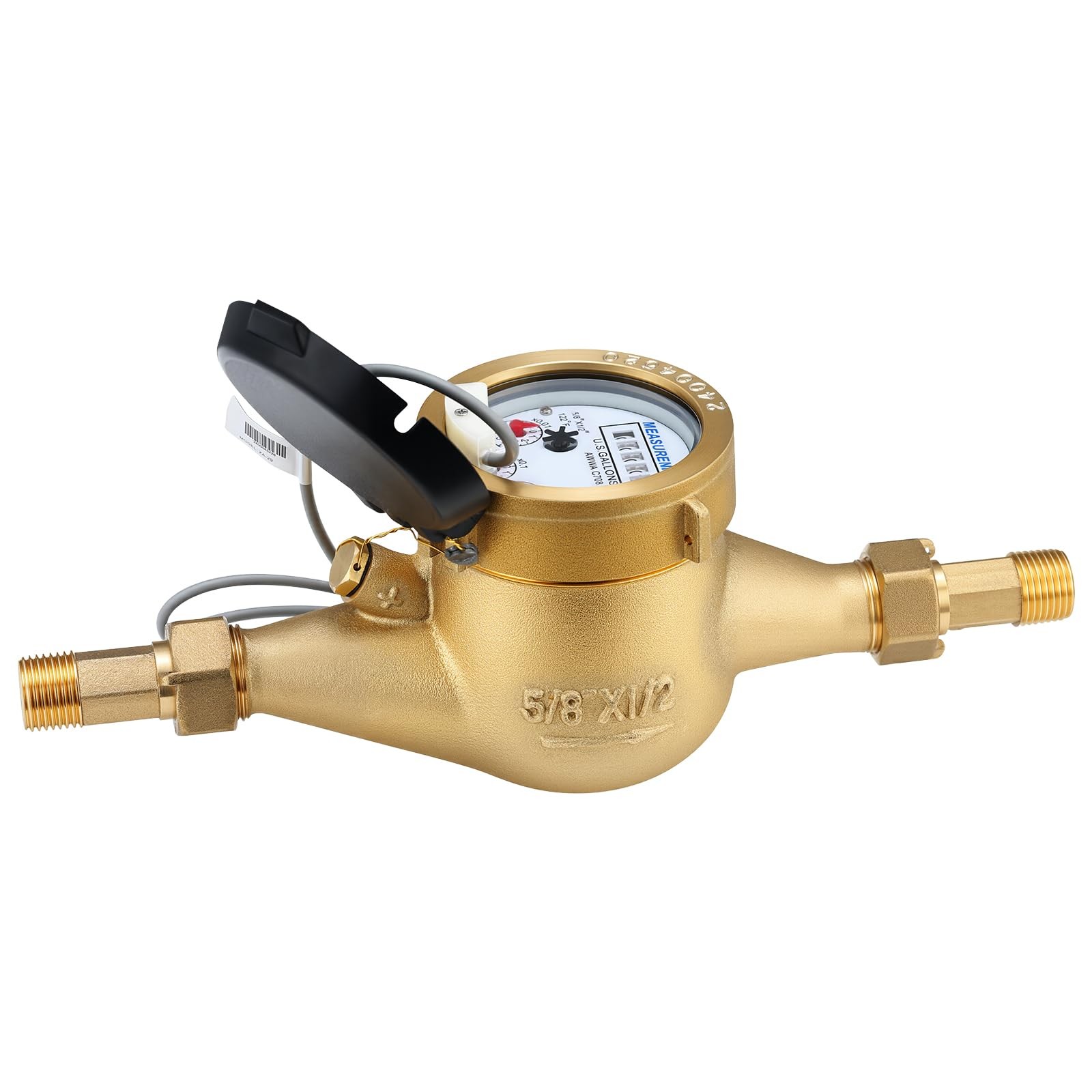1/2 Inch Pulsed MultiJet Gallon Water Meter Fully Brass Flow Monitoring