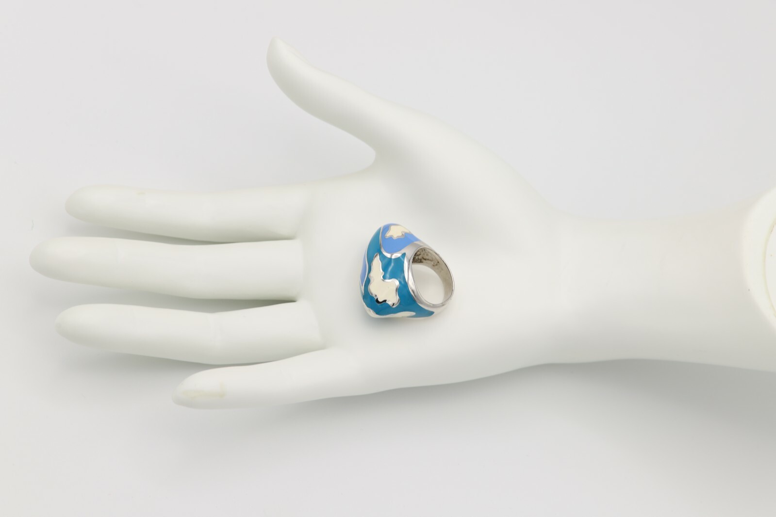 ARTIST RING SILVER 925 ITALY MADE INSPIRED BY FAMOUS ARTIST ENAMEL RING SIZE 7