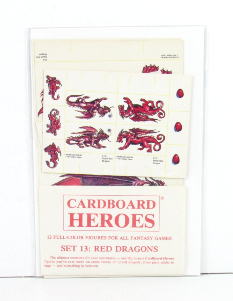 Steve Jackson Games Cardboard Heroes Set 13 Red Dragons Uncut