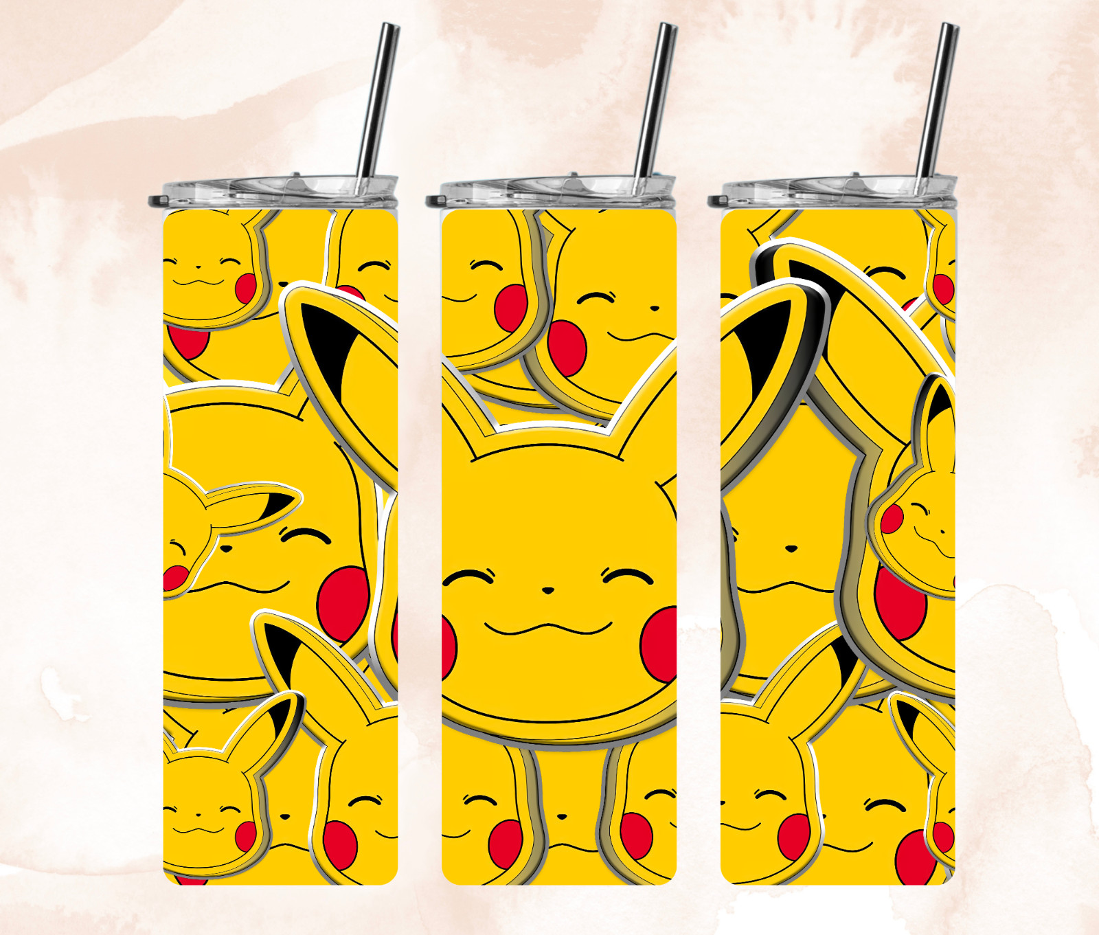 PIKACHU 20 OZ INSULATED  TUMBLER 2 STRAWS INCLUDED