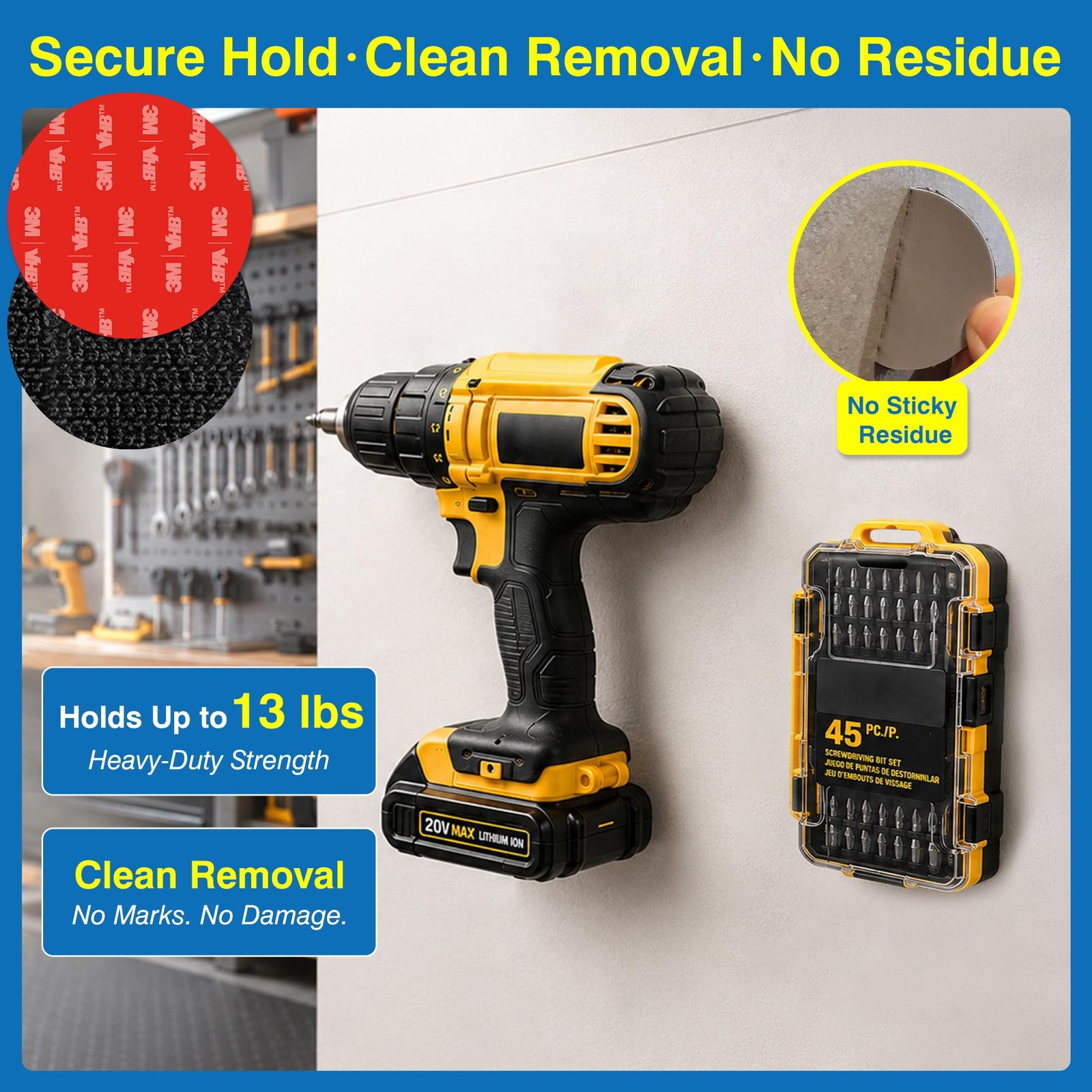 2" Heavy Duty Hook and Loop Circles with Adhesive – 8 Sets Industrial Strengt...