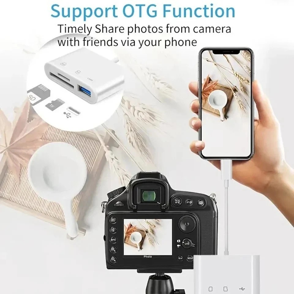 USB C SD Card Reader, Micro SD to Type C OTG Adapter for SDHC SDXC TF