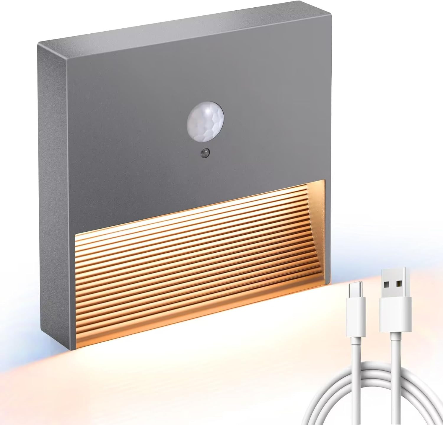 Rechargeable Motion Sensor Night Light Warm White Stick-On LED for Stairs