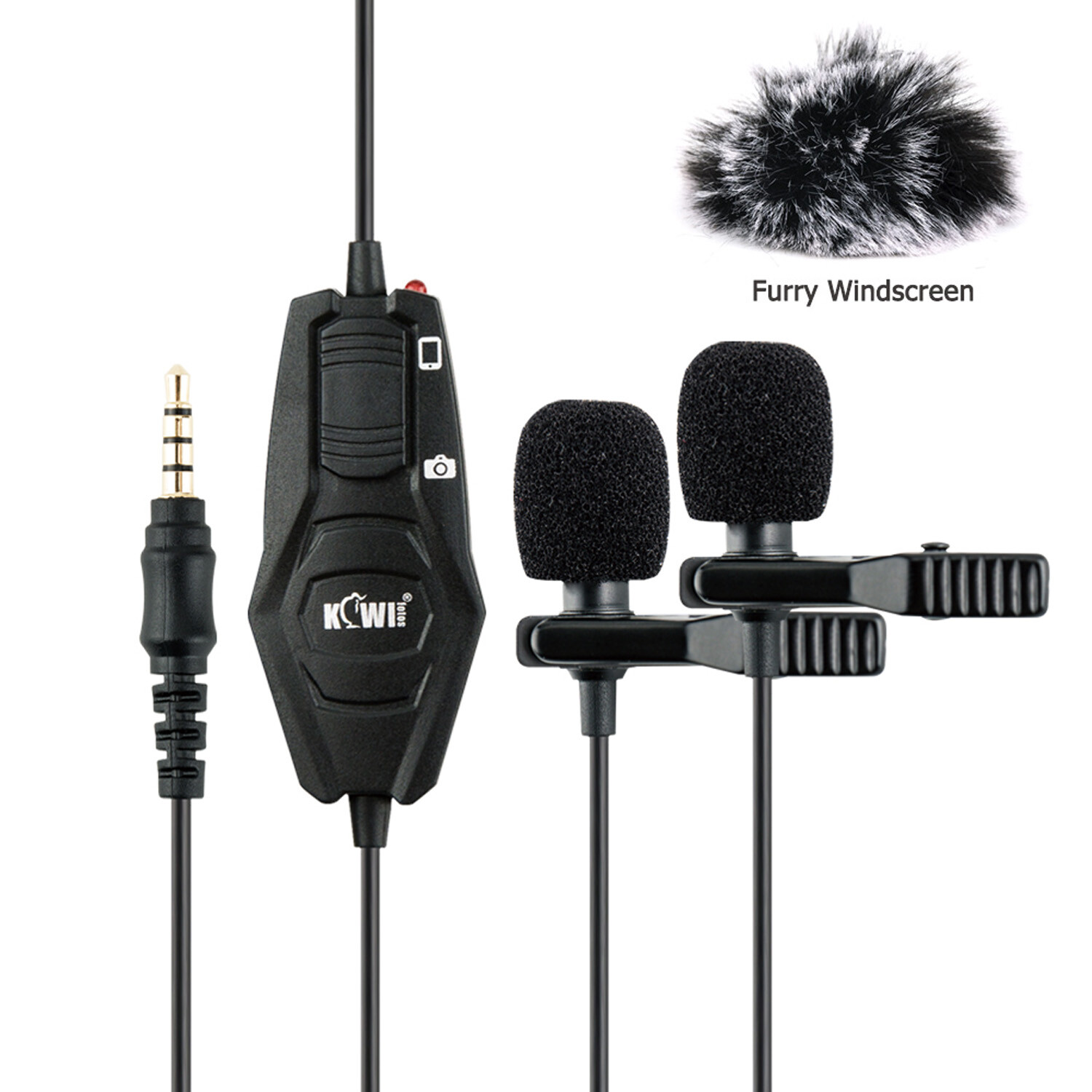 Omnidirectional Dual-head Lavalier Microphones for iPhone  iOS ZOOM Vlog DSLR DC