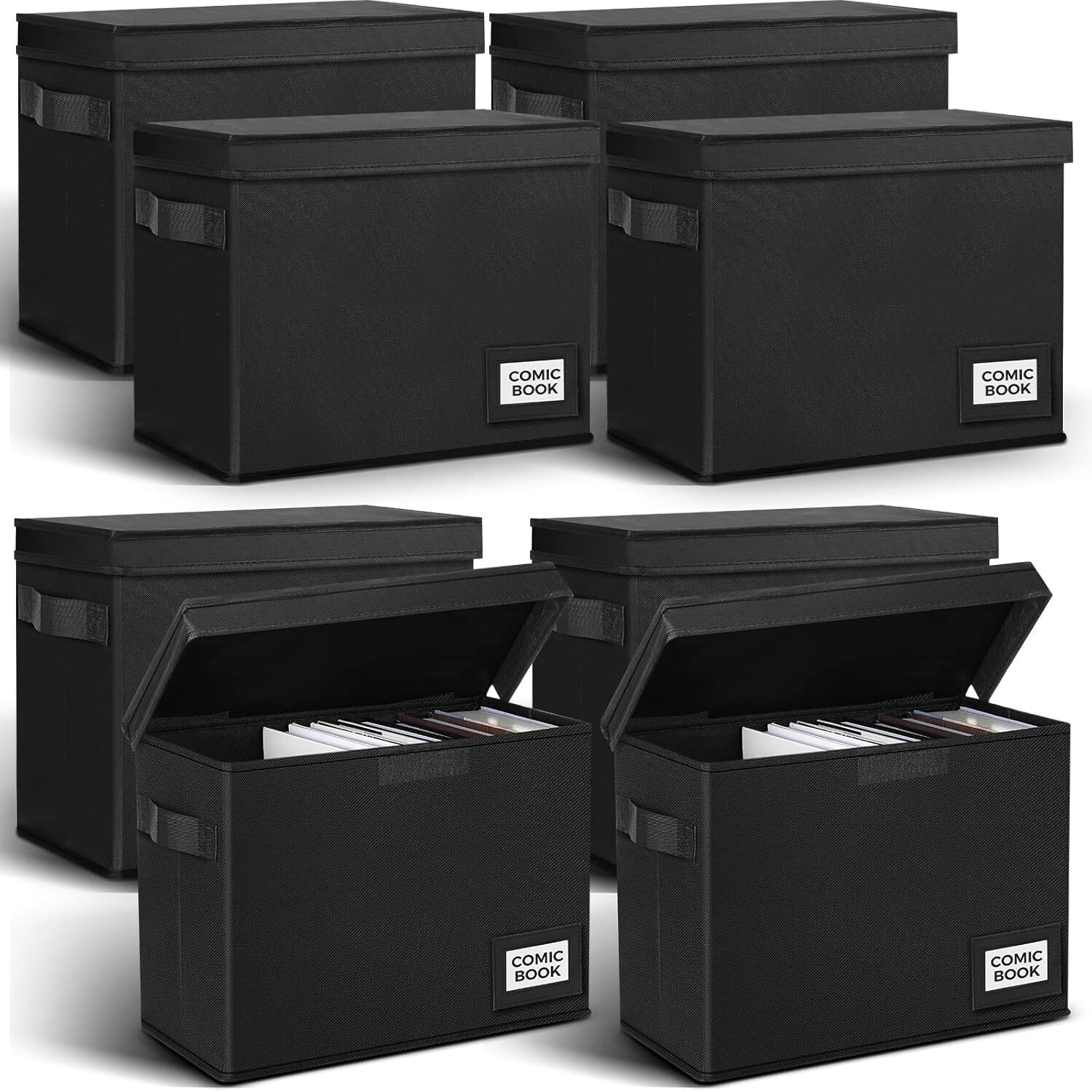 8 Pack Comic Book Storage Boxes 15.4 x 7.5 x 11.4 Comic Book Box Collapsi