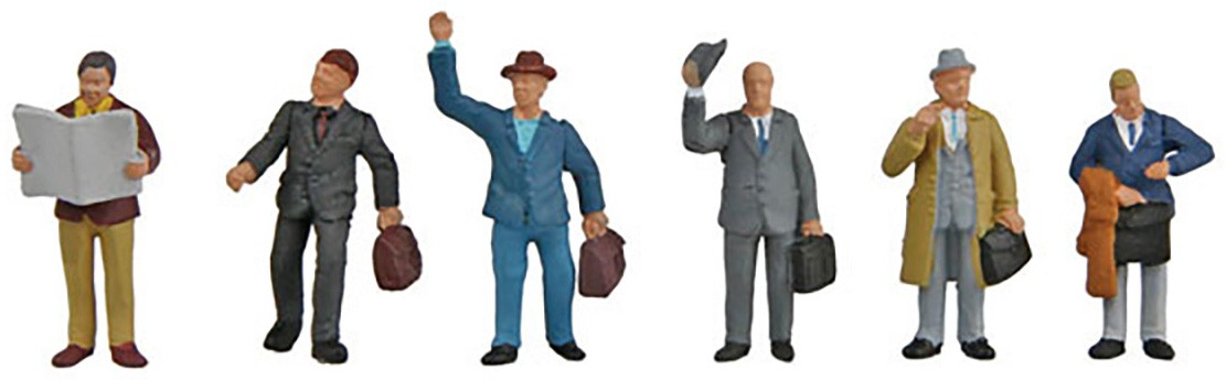 Walthers SceneMaster HO Scale People/Figures Business Travelers (6-Pk)