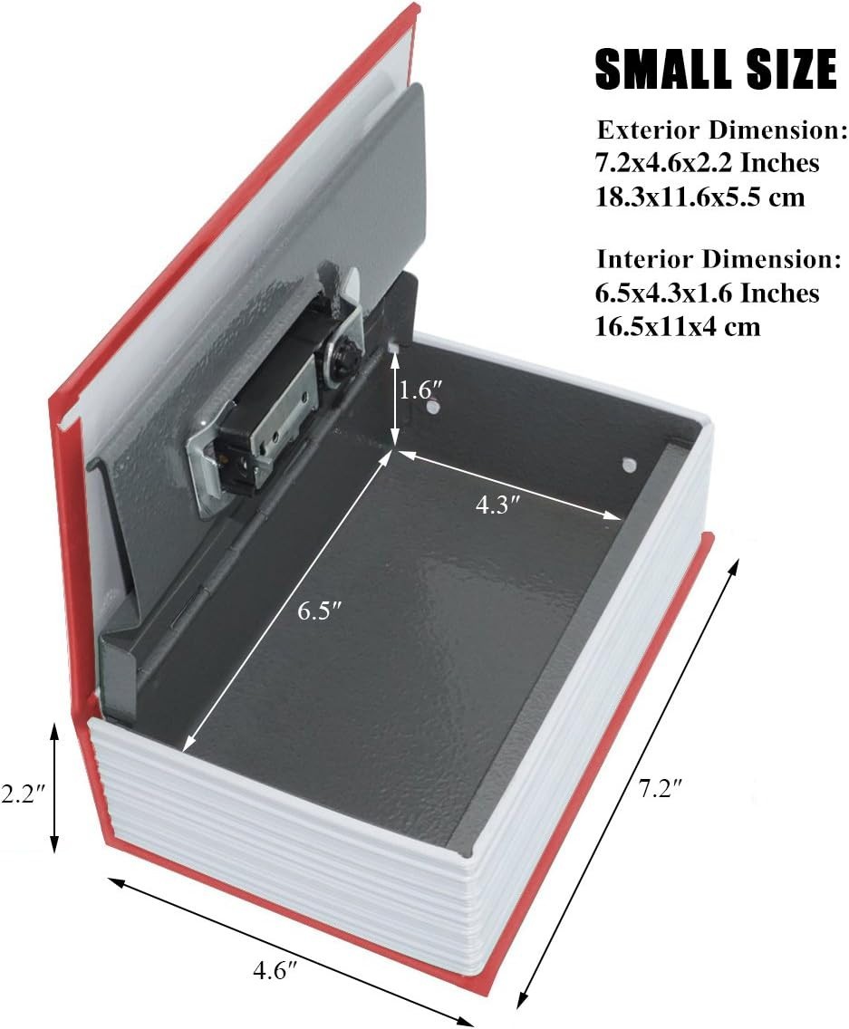 Small Metal Book Safe with Combination Lock - Secure Your Valuables Elegantly