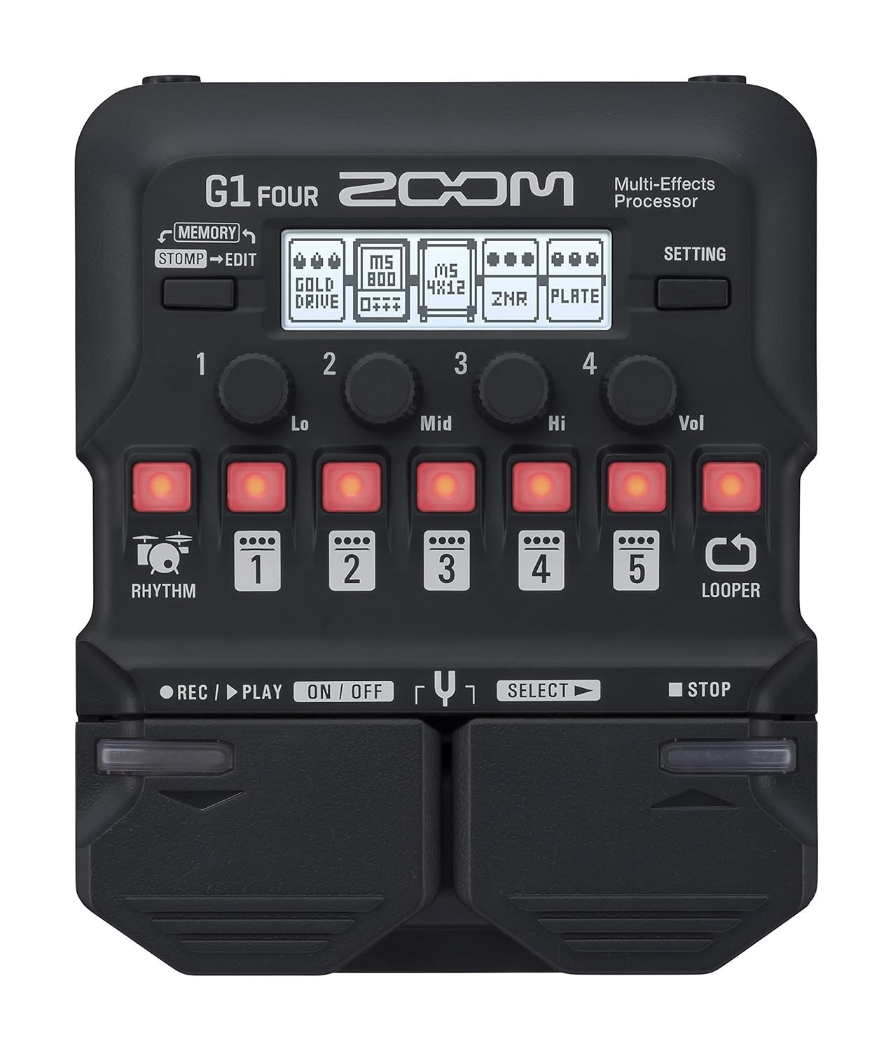 Zoom G1 FOUR Multi Effects Guitar Processor 70+ Effects Amp Modeling Guitar